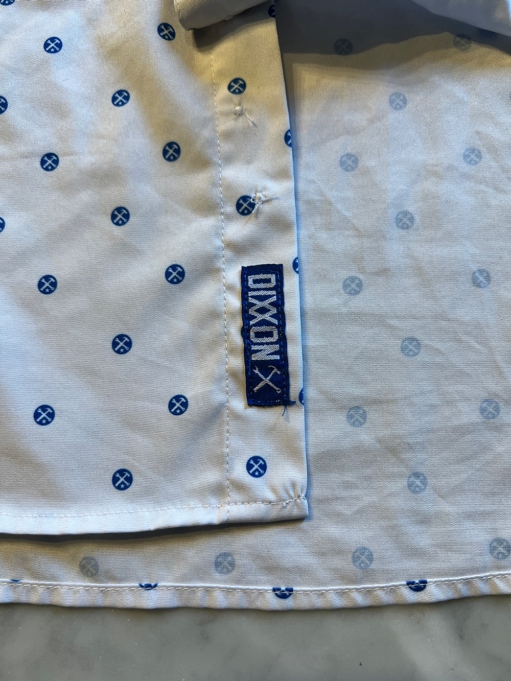 Dixxon Party Shirt. Mens Large. Polkacide. White & Blue - Picture 6 of 7